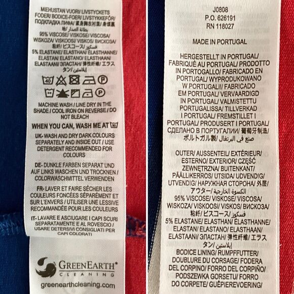 Boden Maxi Blue Eda Dress Striped Hem Cap Sleeve Stretch Belted 6 - Picture 8 of 13